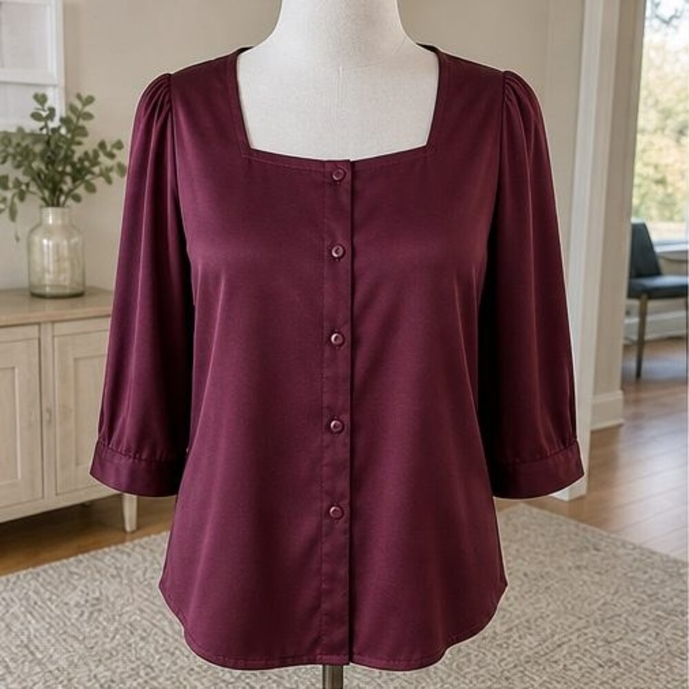 Burgundy Tunic Blouse